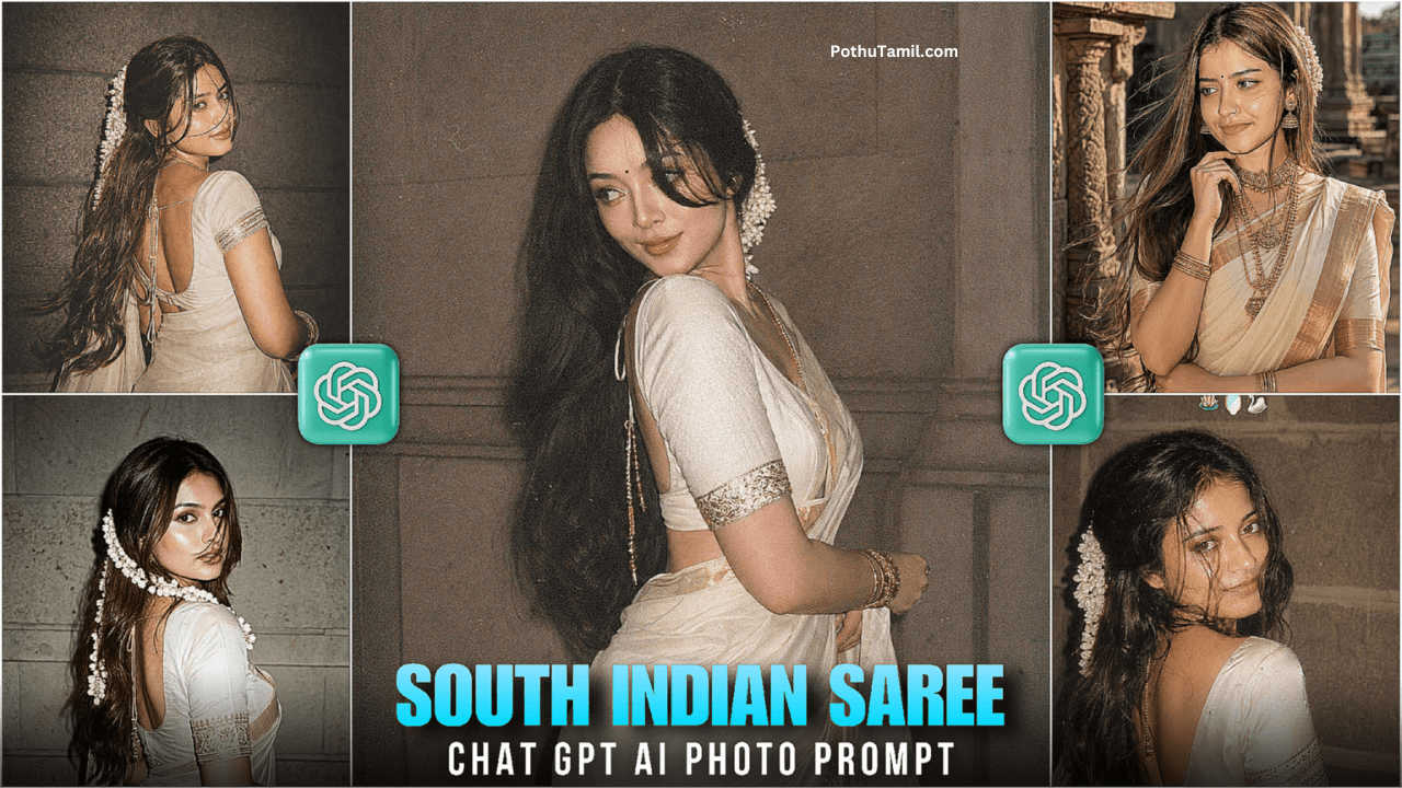 Trending South Indian Look Saree Photo Edit
