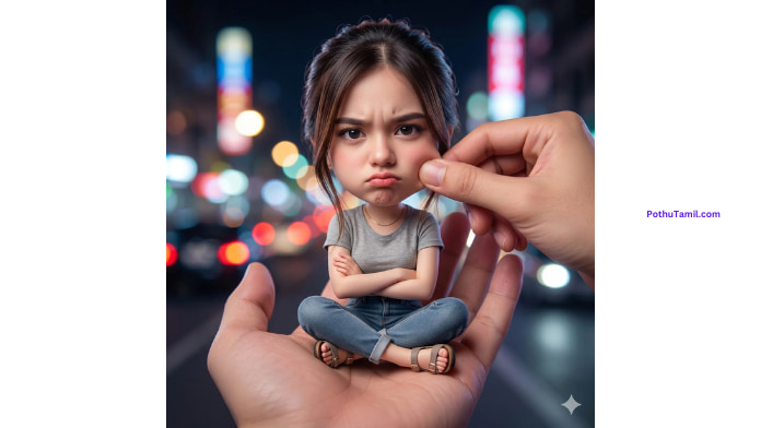 Tiny Grumpy Woman in Palm – Popular Photo Editing Software
